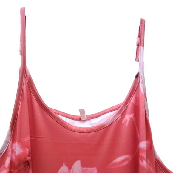 Women's Floral Pink Spaghetti Strap Dress Size XXL/14 - Picture 5 of 12